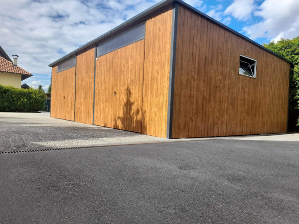 🟨 PRÉMIOVÁ MONTOVANÁ HALA 10×6 m – ZLATÝ DUB + GRAFIT 1