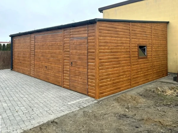 🏡 Prémiová plechová garáž 9 × 6 m – DIZAJN ZLATÝ DUB + RAL
