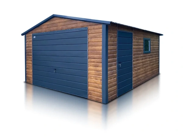 🏠 Plechová garáž 4×5 m – sedlová strecha | Zlatý dub + Antracit