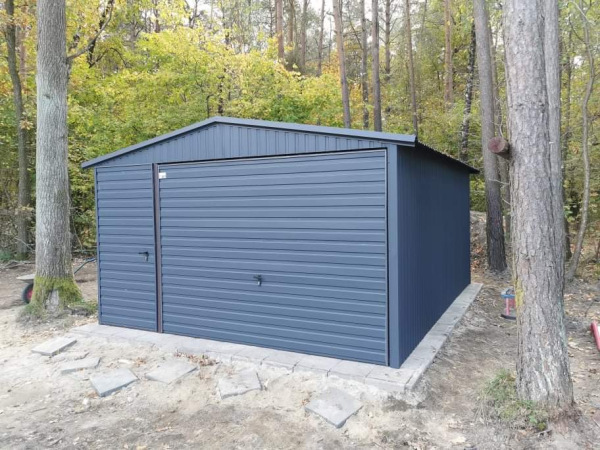 🏠 Plechová garáž 4×5 m – sedlová strecha | RAL 7016 Antracit 2