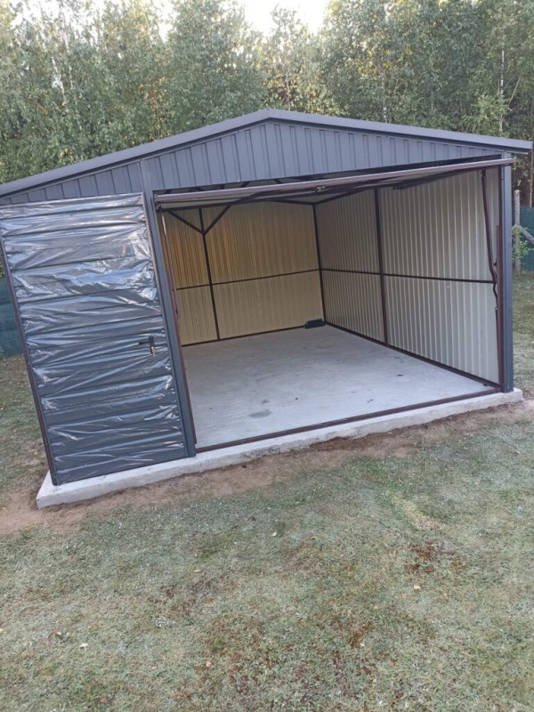 🏠 Plechová garáž 4×5 m – sedlová strecha | RAL 7016 Antracit 3