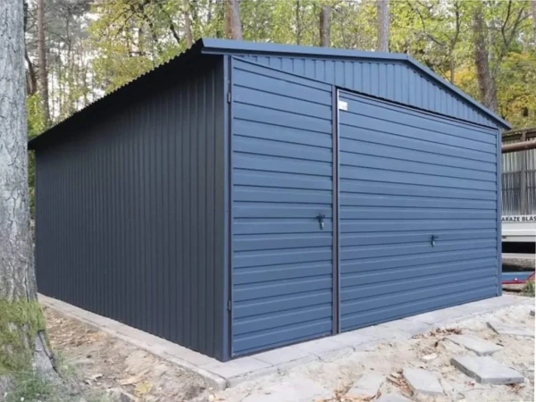 🏠 Plechová garáž 4×5 m – sedlová strecha | RAL 7016 Antracit 1