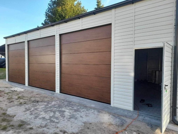 🔶 MONTOVANÁ GARÁŽ / HALA 12 × 8 m | RAL 7016 + Zlatý Dub