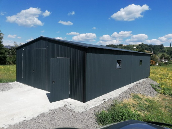 Plechová garáž / dielňa 6 × 10 m – RAL 7016 ANTRACIT 3