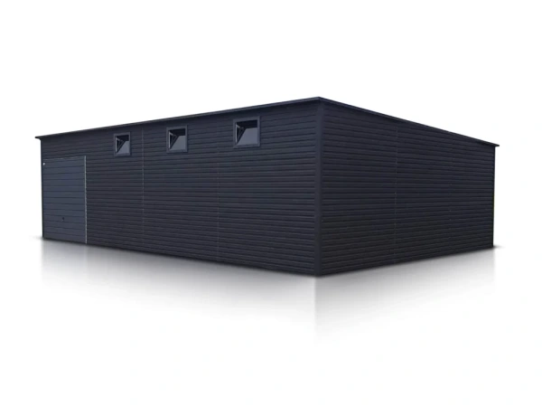 Kovová garáž s výklopnou bránou – RAL 7016 / RAL 9005